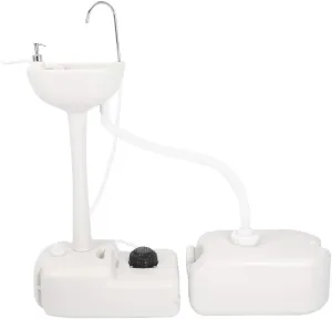 Portable Sink Camping Hand Washing Station, Wash Basin Stand with 4.17 Gallon Water Tank & 5.3 Gallon Recovery Tank, Outdoor Sink w/Wheels, Soap Dispenser and Towel Holder, Suite for Garden Worksite