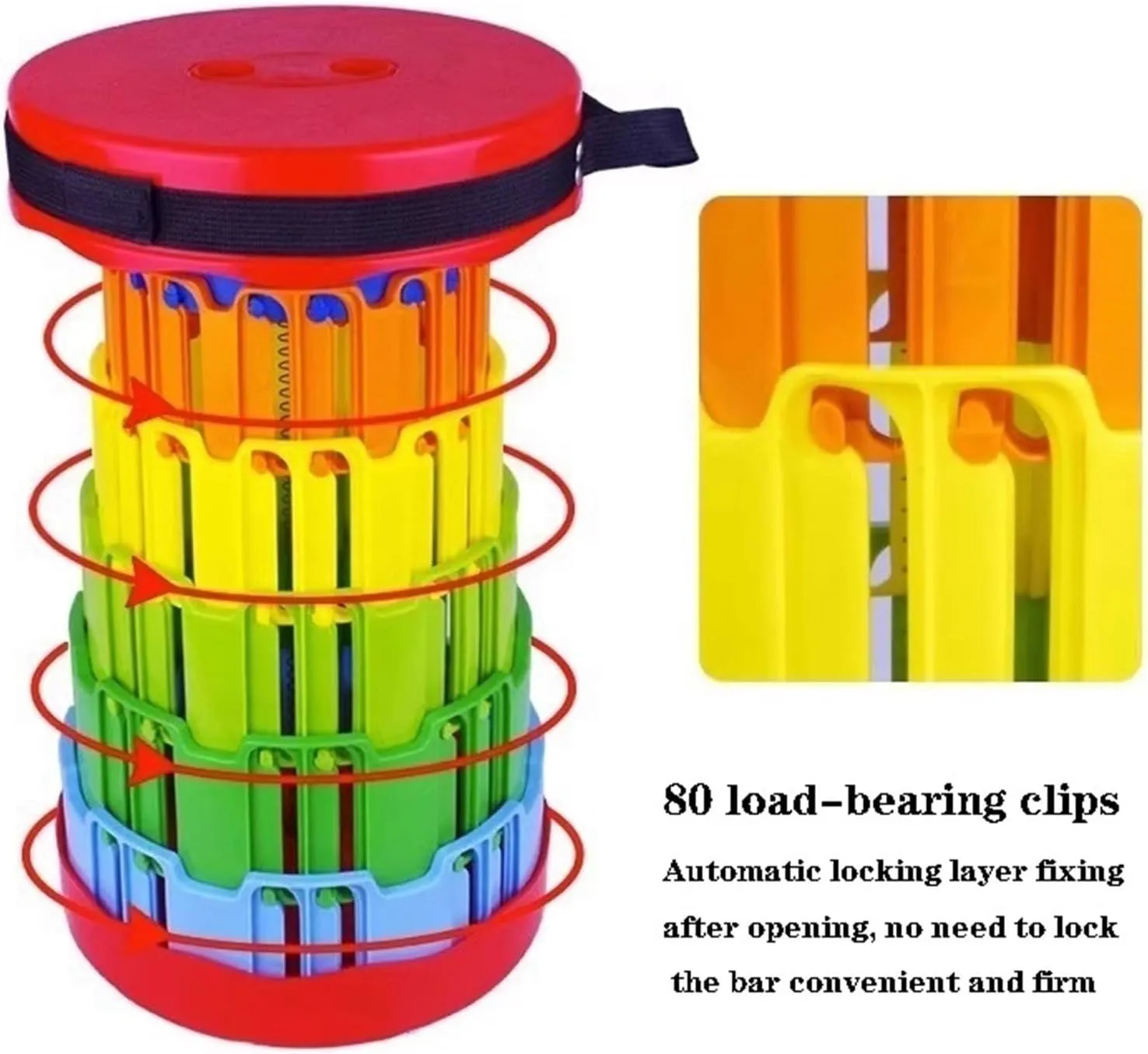 Portable Stool, Compact Folding Chair, Retractable Camping Stool, Collapsible, Height Adjustable, Lightweight, for Outdoor Fishing Hiking Gardening (Color : A)