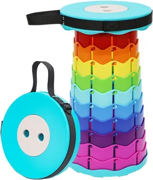 Portable Stool, Compact Folding Chair, Retractable Camping Stool, Collapsible, Height Adjustable, Lightweight, for Outdoor Fishing Hiking Gardening (Color : A)