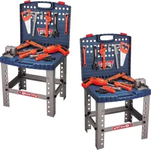 PowerTRC Kids Tool Workbench Set with Electronic Cordless Drill and 11 Pretend Play Construction Tool Accessories (2 Sets)