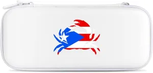 P.R. Crab Puerto.Rico Flag Hard Shell Travel Case with Rope 15 Game Card Pockets Compatible with Switch Protective