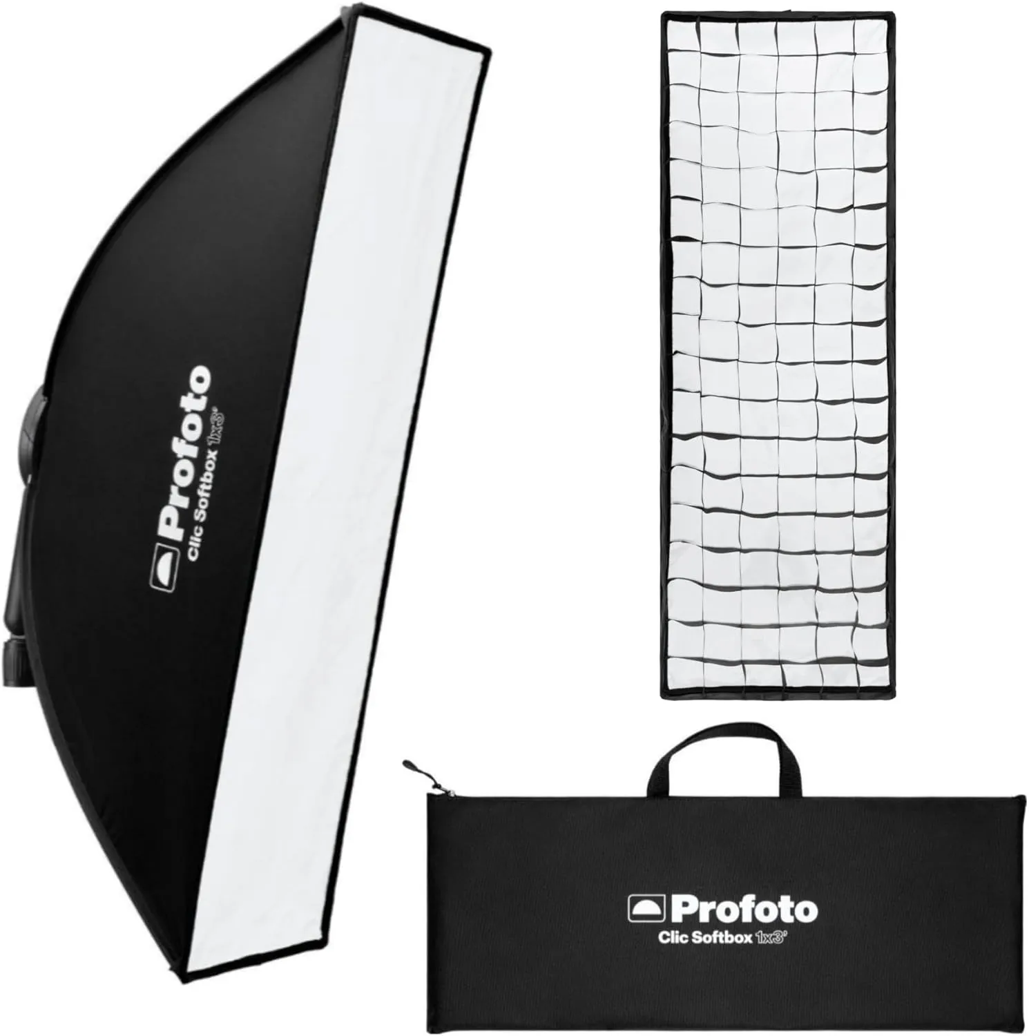 Profoto Clic 1x3-Feet Lightweight Portable Softbox with Integrated Handle and Snap Function Bundle with 1x3 Clic Softgrid (2 Items)