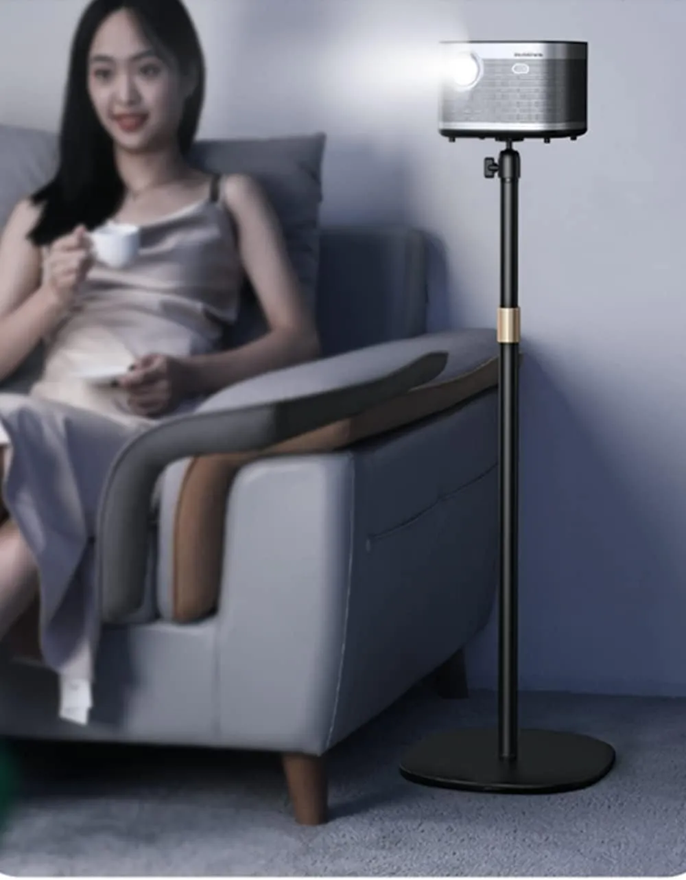 Projector Stand - Adjustable Height Universal Ceiling Mount Compatible with EPSON, XGIMI, VANKYO, Jinhoo, AuKing