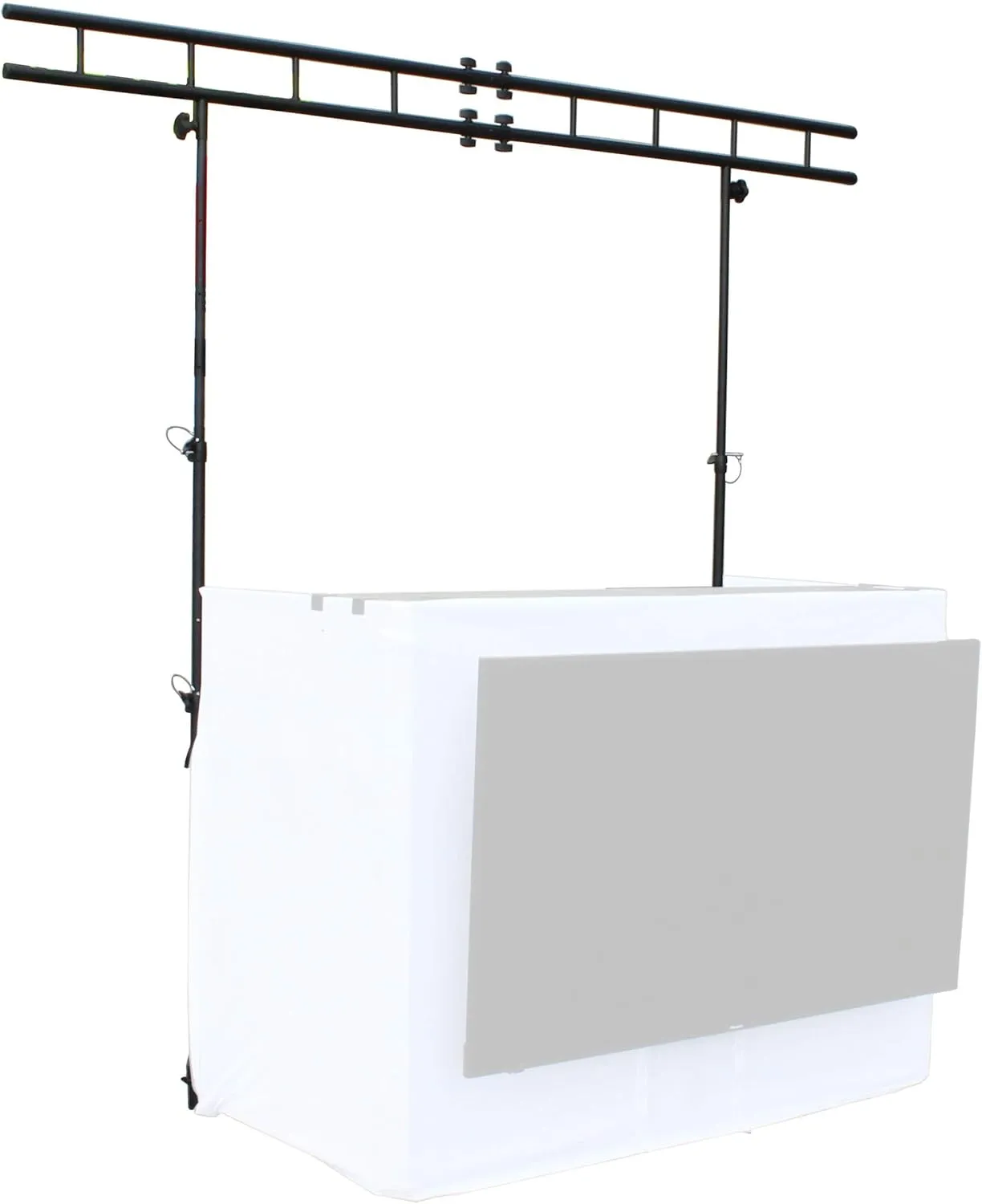 Prox XF-MESA Media Portable DJ Facade Table Station w TV Mount & Truss Stand