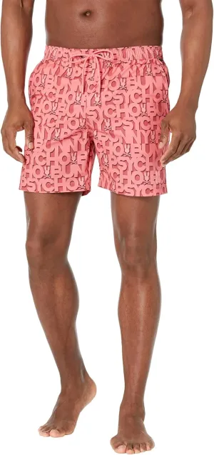 Psycho Bunny Damon All Over Print Swim Trunks Grapefruit 2XL