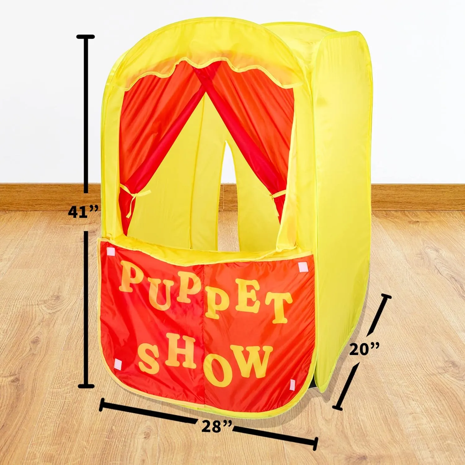 Puppet Show Pop-Up Play Tent w/Front Stage Toddler Playhouse Theater Pretend Play Tent Kids - Indoor & Outdoor Children Dramatic Furniture Swappable Velcro to Lemonade Stand w/Carry Bag