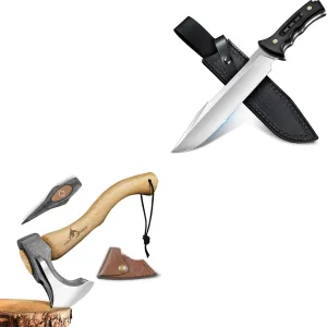 Purple Dragon Camping Hatchet 14.7 Inch, Machete for Cutting Trees Heavy Duty