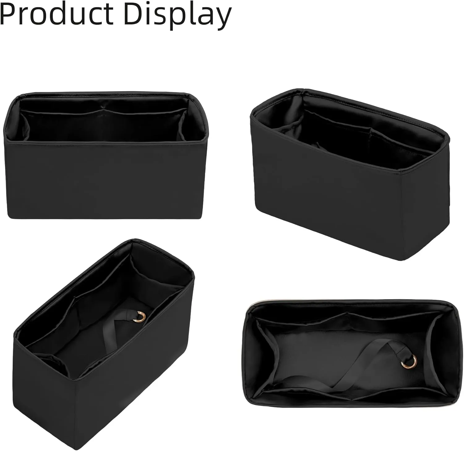 Purse Organizer for LV OnTheGo BB/PM/MM/GM,Silky Smooth Insert,Lightweight Bag in Bag,Luxury Handbag Storage Accessories(onthego GM,Black)