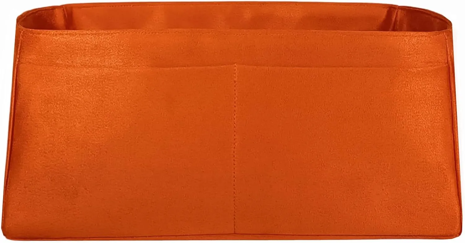 Purse organizer insert for Birkin 30, Bag Handbag, Faux Suede Soft and Smooth Lightweight Fits Perfectly Sturdy Gift Ideas for Women (Orange SBK30)