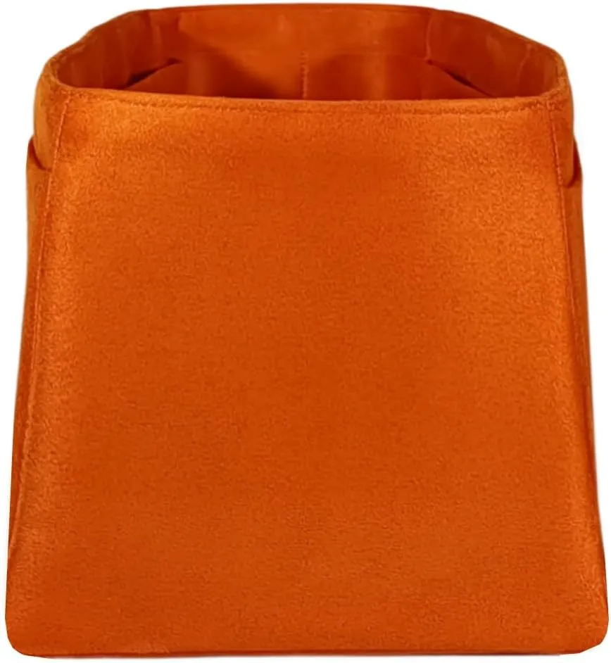 Purse organizer insert for Birkin 30, Bag Handbag, Faux Suede Soft and Smooth Lightweight Fits Perfectly Sturdy Gift Ideas for Women (Orange SBK30)
