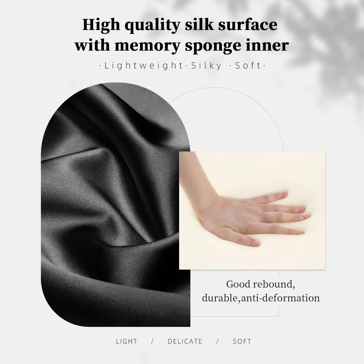 Purse Organizer Insert Pillow for BK, Lightweight Memory Foam Pillows with Soft Satin (Black, BK30)