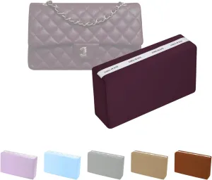 Purse Shaper Pillow Insert for Chanel Flap Bags, Luxury Bag Shaper with Lightweight Satin, Fits Chanel Classic Flap Medium 25, Satin Surface with Memory Foam Inner (Cassis, CF Medium)