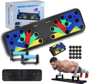 Push Up Board | Pushup Fitness Stand | Foldable Push Up Board for Men & Women | 9-in-1 Multifunctional Exercise Board | Strength Training Home Workout System | Perfect Pushup board