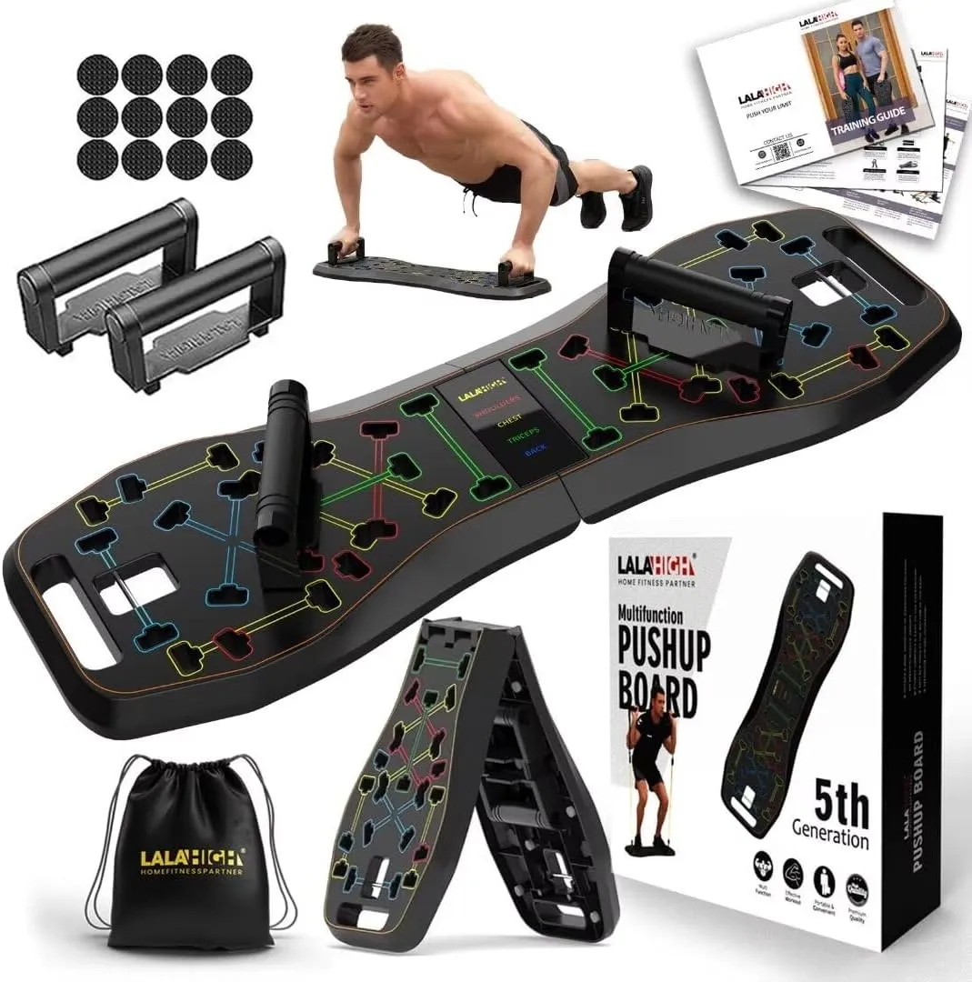 Push-up board stand fitness equipment home training exercise multifunctional pull rope folding training plate