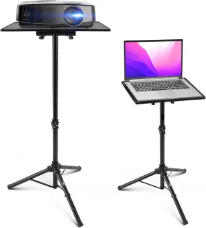 PYLE-PRO Universal Laptop Projector Tripod Stand - Computer, Book, DJ Equipment Holder Mount Height Adjustable Up to 39.37” w/ 14” x 11” Plate Size -for Office, Home, Stage, Studio, DJ Racks Holder