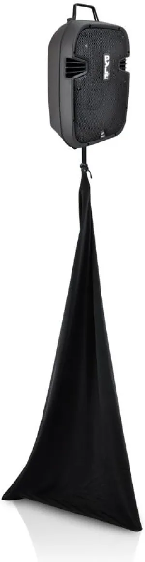 Pyle Universal Lighting Tripod Stand Scrim - Dj Light Speaker Stand Skirt Tripod Scrim Cover w/Hook and Loop Stretchable Lycra Spandex Material - Straps, Bag - For On Stage/Event Use