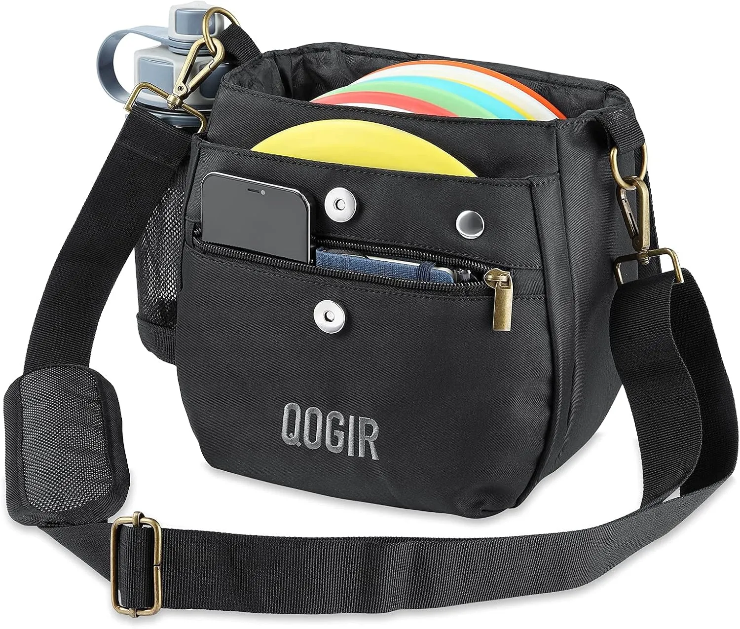 QOGIR Lightweight Disc Golf Bag: Durable Disc Golf Bag with 8  Disc Capacity, Introductory Discs Golf Bag, Holds Water Bottle and Accessories, Great for Beginners