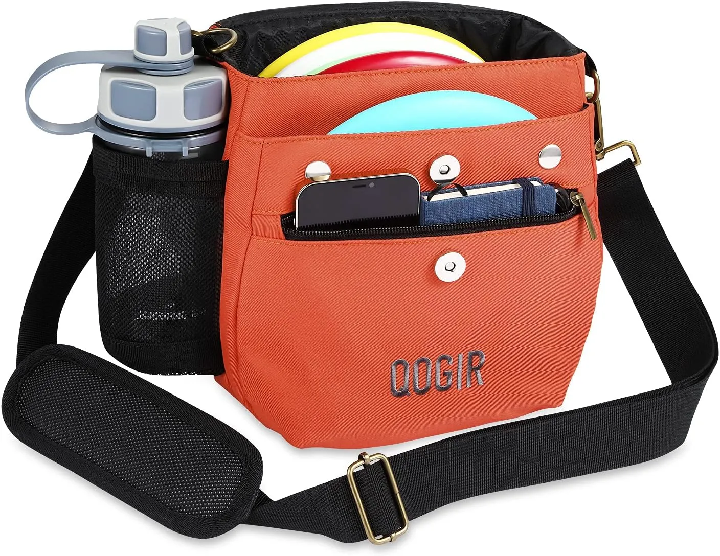 QOGIR Lightweight Disc Golf Bag: Durable Disc Golf Bag with 8  Disc Capacity, Introductory Discs Golf Bag, Holds Water Bottle and Accessories, Great for Beginners