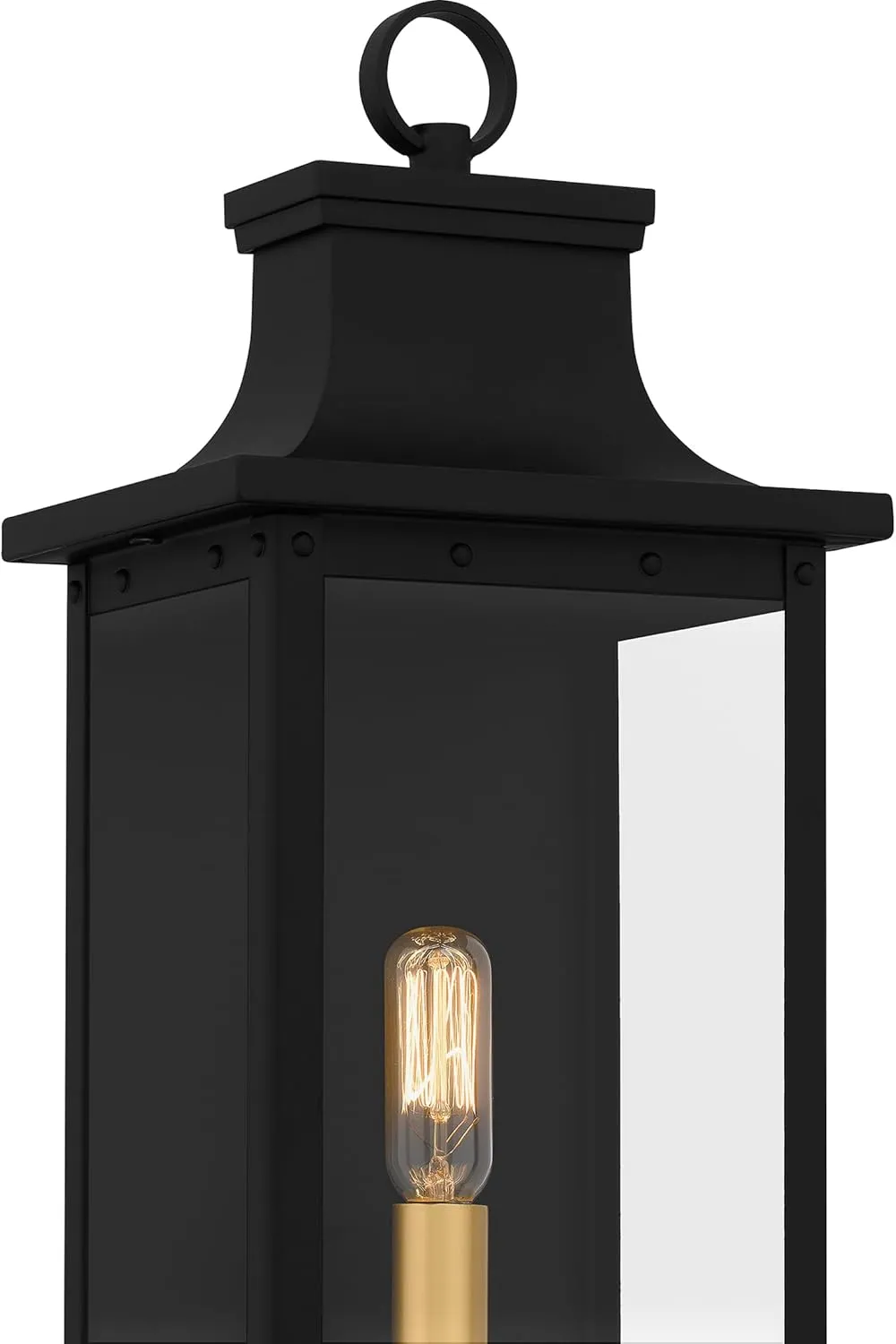 Quoizel Abernathy Outdoor Wall Lantern, Coastal Armour 15.5 Inch 3-Light Matte Black Wall Sconce, Industrial Style Exterior Wall Lantern Fixture, E12 Base, Outside Lights for Patio, Porch or Garage
