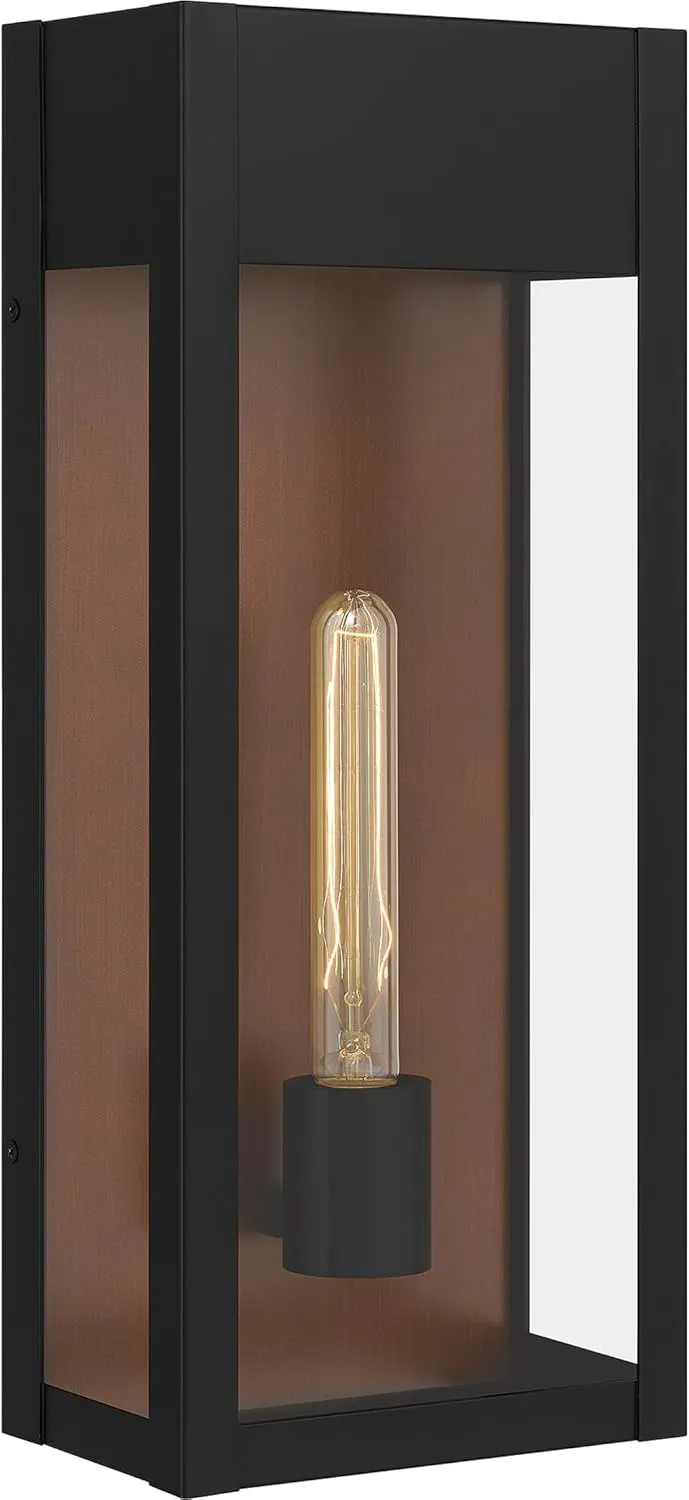 Quoizel MAE8408MBK Maren Traditional Industrial Coastal Armour Aluminum Rectangular Outdoor Wall Lantern, 1-Light 100 Watt, 18" H x 8" W, Matte Black