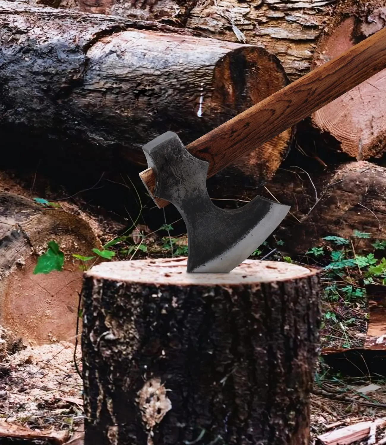 Raider's Unadorned Throwing Axe with Beechwood Handle