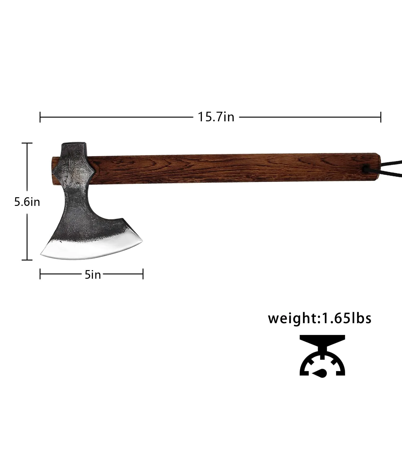 Raider's Unadorned Throwing Axe with Beechwood Handle