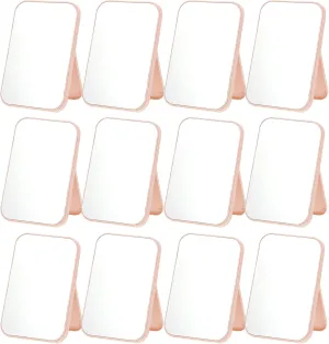Rainmae 12 Pcs Spa Party Mirrors Spa Party Supplies for Girls, Pink Sleepover Accessory Favors Makeup Mirror for Sleepover Slumber Birthday Favors Gift