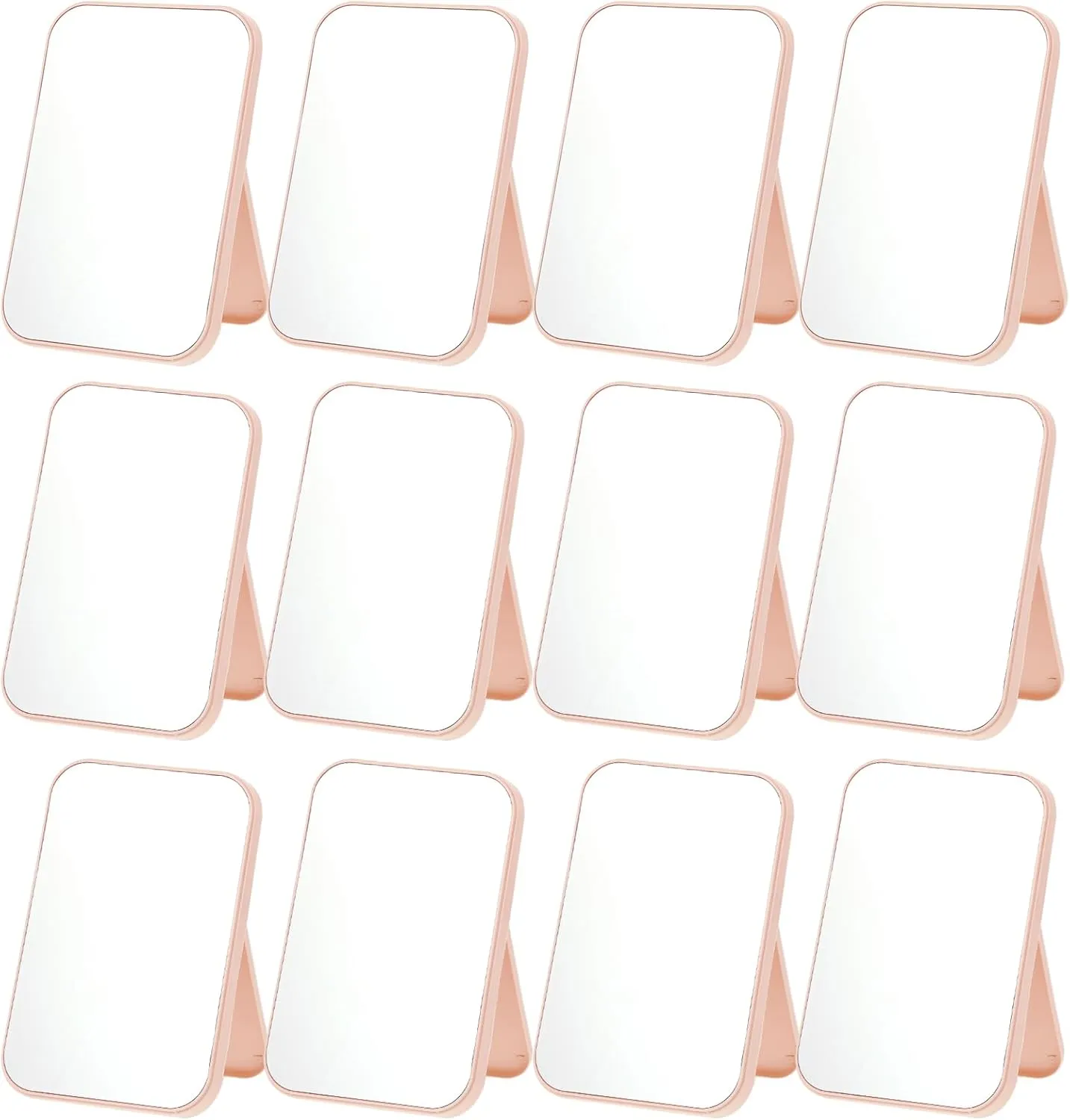 Rainmae 12 Pcs Spa Party Mirrors Spa Party Supplies for Girls, Pink Sleepover Accessory Favors Makeup Mirror for Sleepover Slumber Birthday Favors Gift