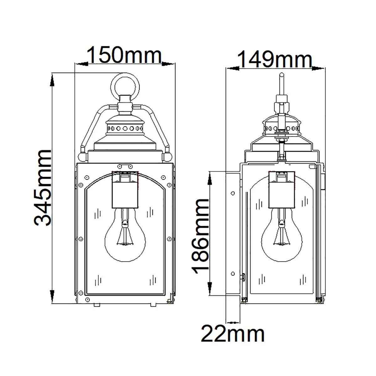 Randhurst 1 Light Small Wall Lantern | Copper Oxide