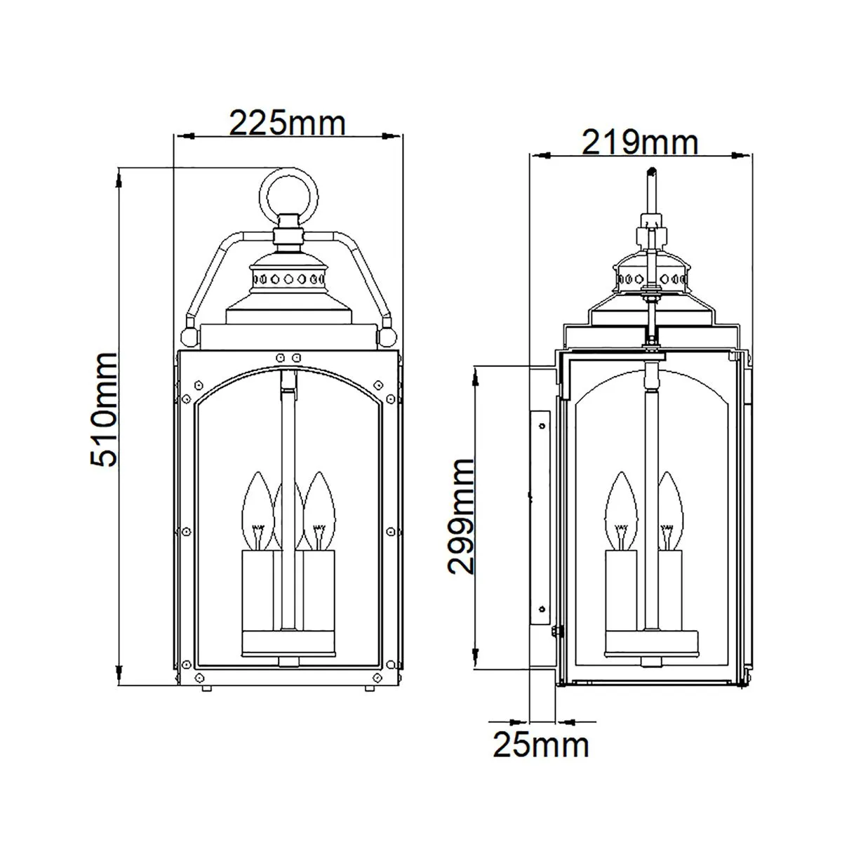 Randhurst 3 Light Large Wall Lantern | Copper Oxide