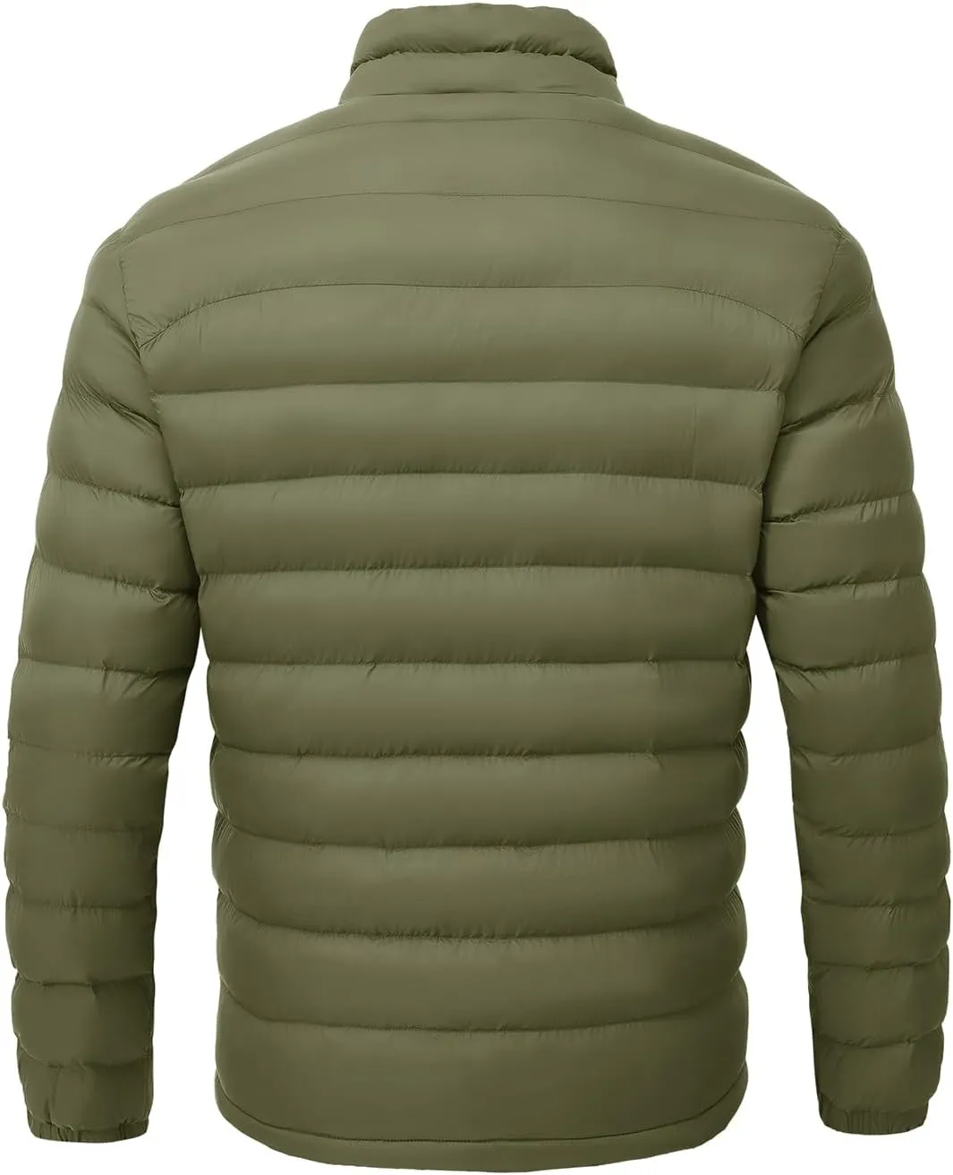 Rdruko Men's Puffer Packable Lightweight Jacket Winter Windproof Down Alternative Stand Collar Coat