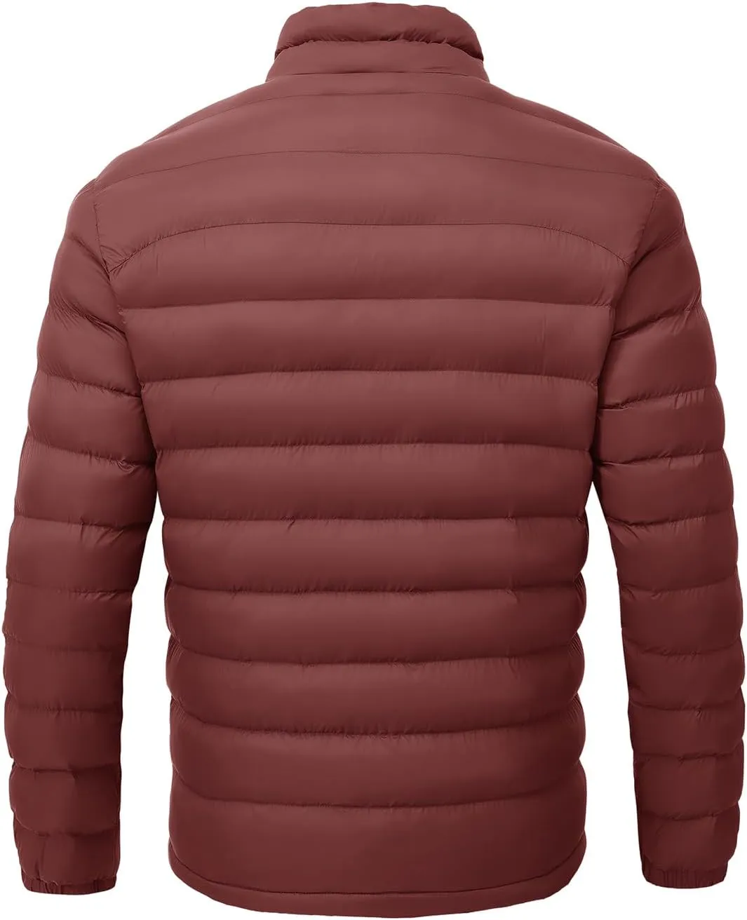 Rdruko Men's Puffer Packable Lightweight Jacket Winter Windproof Down Alternative Stand Collar Coat