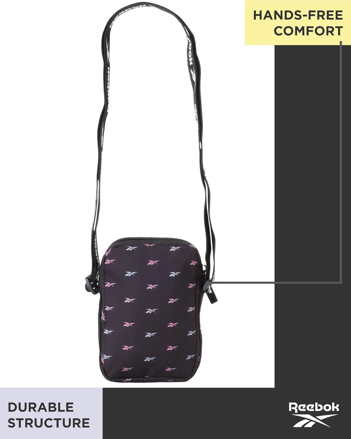 Reebok Womens Crossbody Bag - Lightweight Small Crossbody Bags for Women, Compact Casual Sling Shoulder Bag for Everyday Use