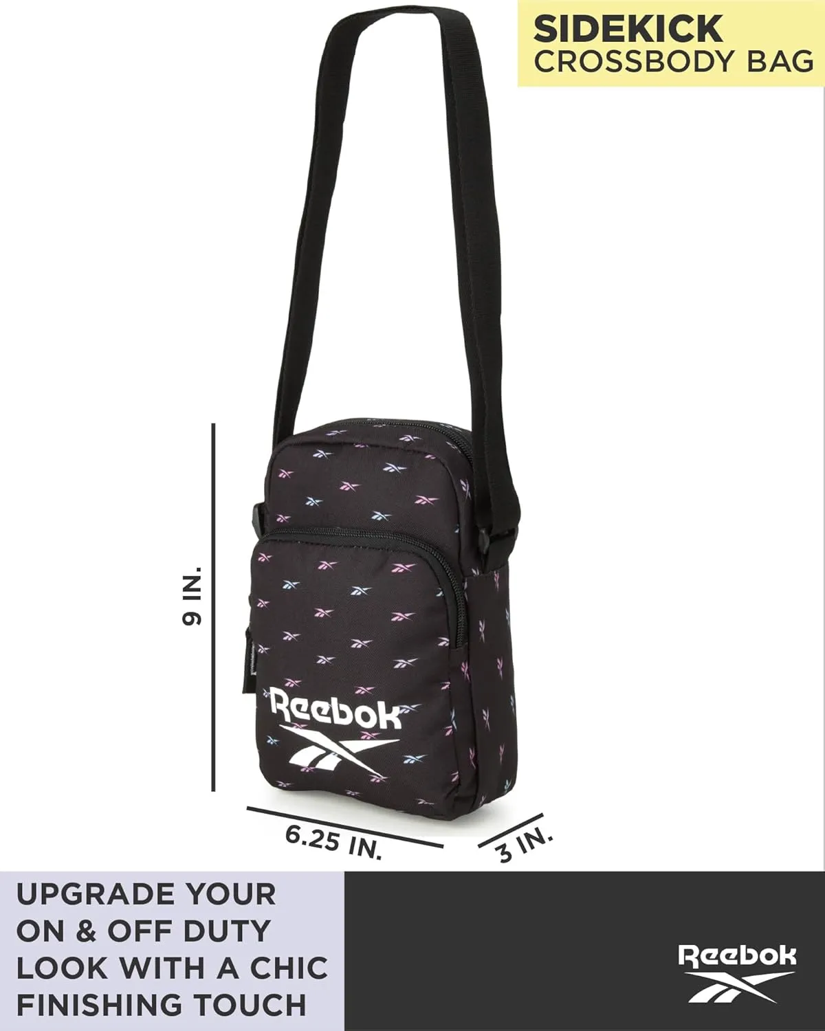 Reebok Womens Crossbody Bag - Lightweight Small Crossbody Bags for Women, Compact Casual Sling Shoulder Bag for Everyday Use