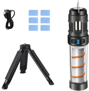 Repelix - Repelix Portable Integrated Camping Light Buzz Defense Portable BuzzDefense Portable Integrated Camping Light IPX5 Waterproof Emergency Light with Tripod 3000mAh Powerful Battery (Black*1)
