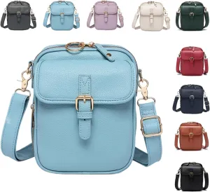 Retro Double Layer Large Capacity Mini Messenger Bag Lightweight Mobile Phone Wallet Money Clip Shoulder Bag with Card Slot
