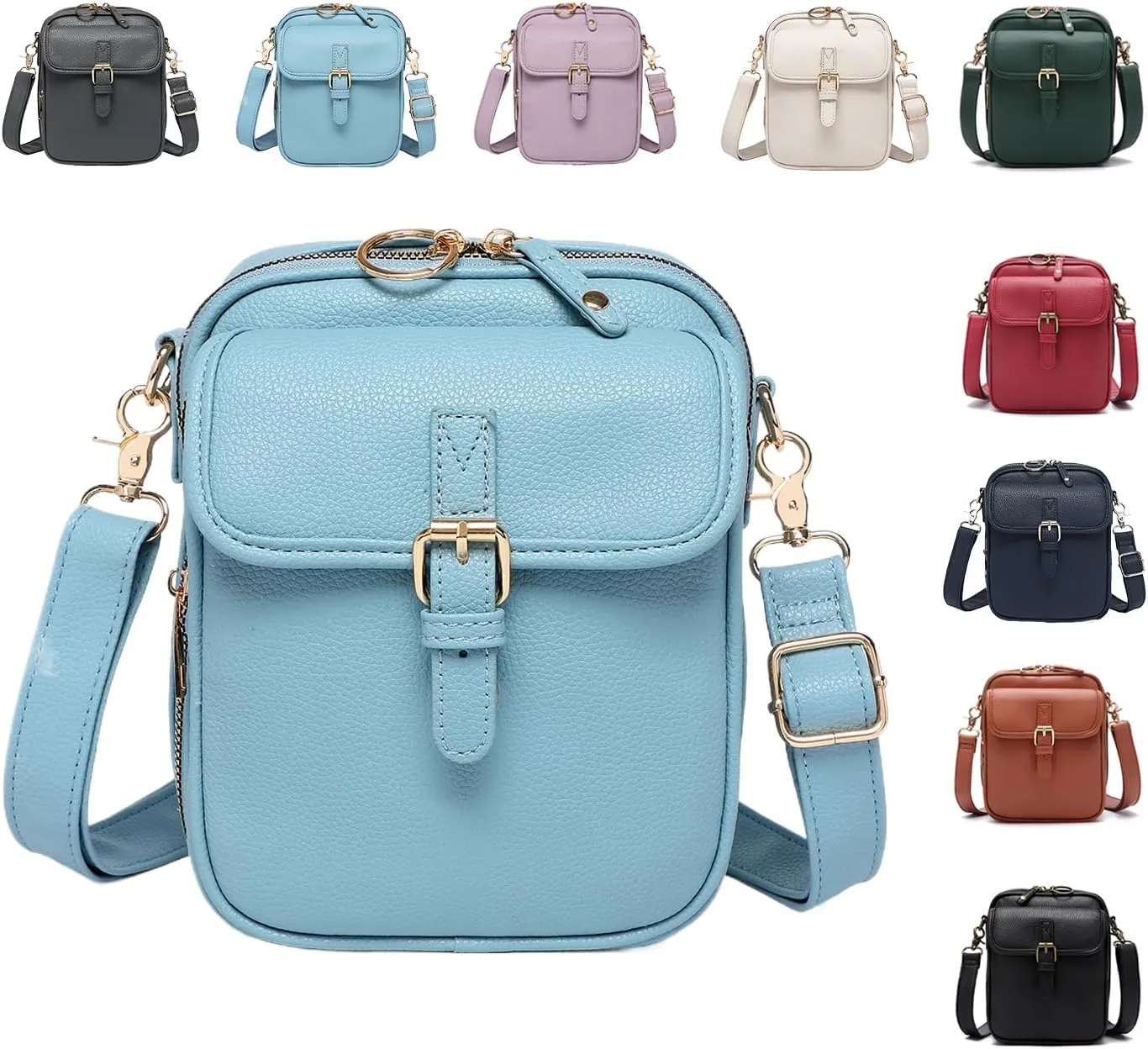 Retro Double Layer Large Capacity Mini Messenger Bag Lightweight Mobile Phone Wallet Money Clip Shoulder Bag with Card Slot