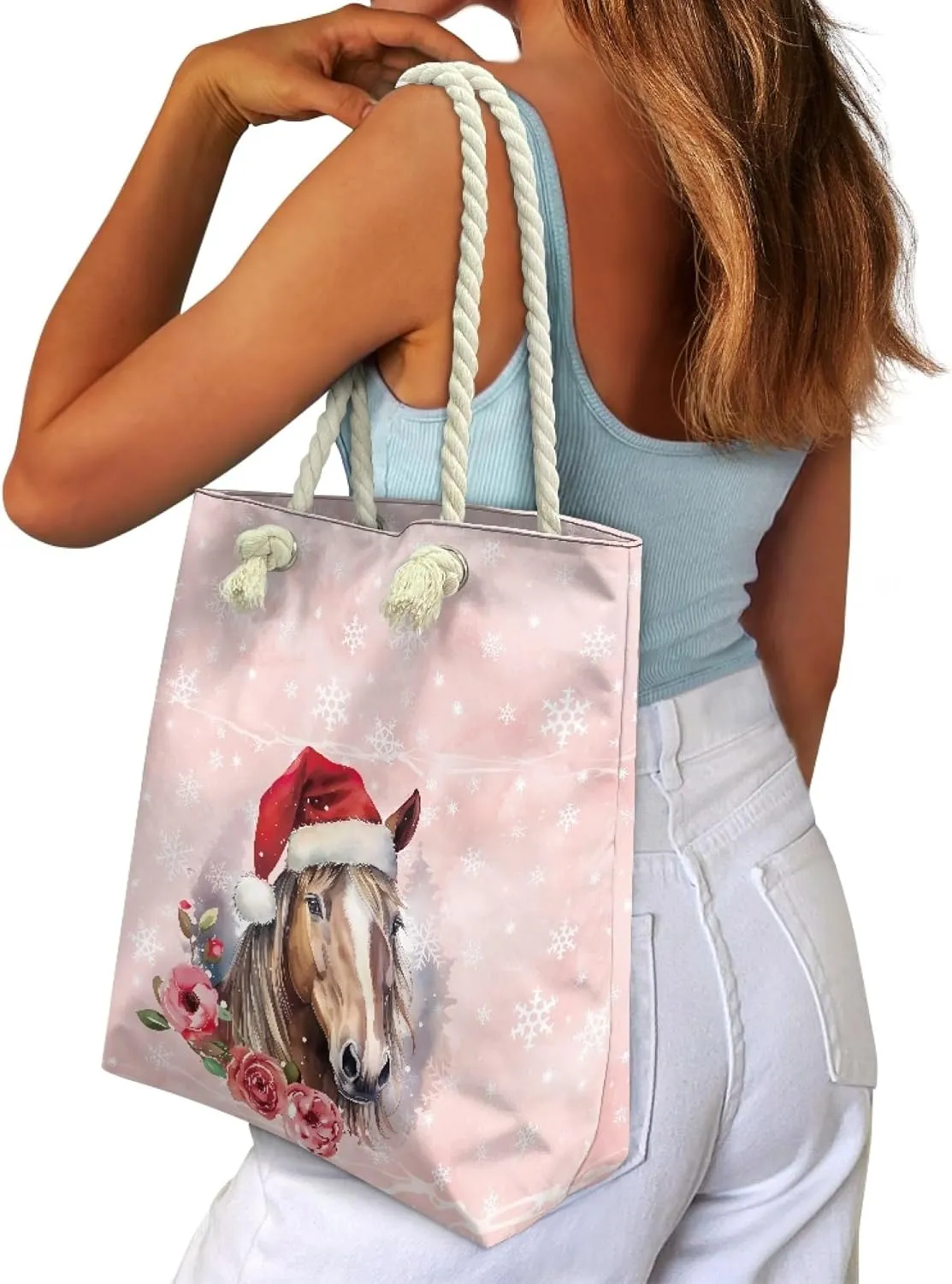 Reusable Grocery Bags Large Capacity Zipper Tote Bag Lightweight Beach Tote for Women