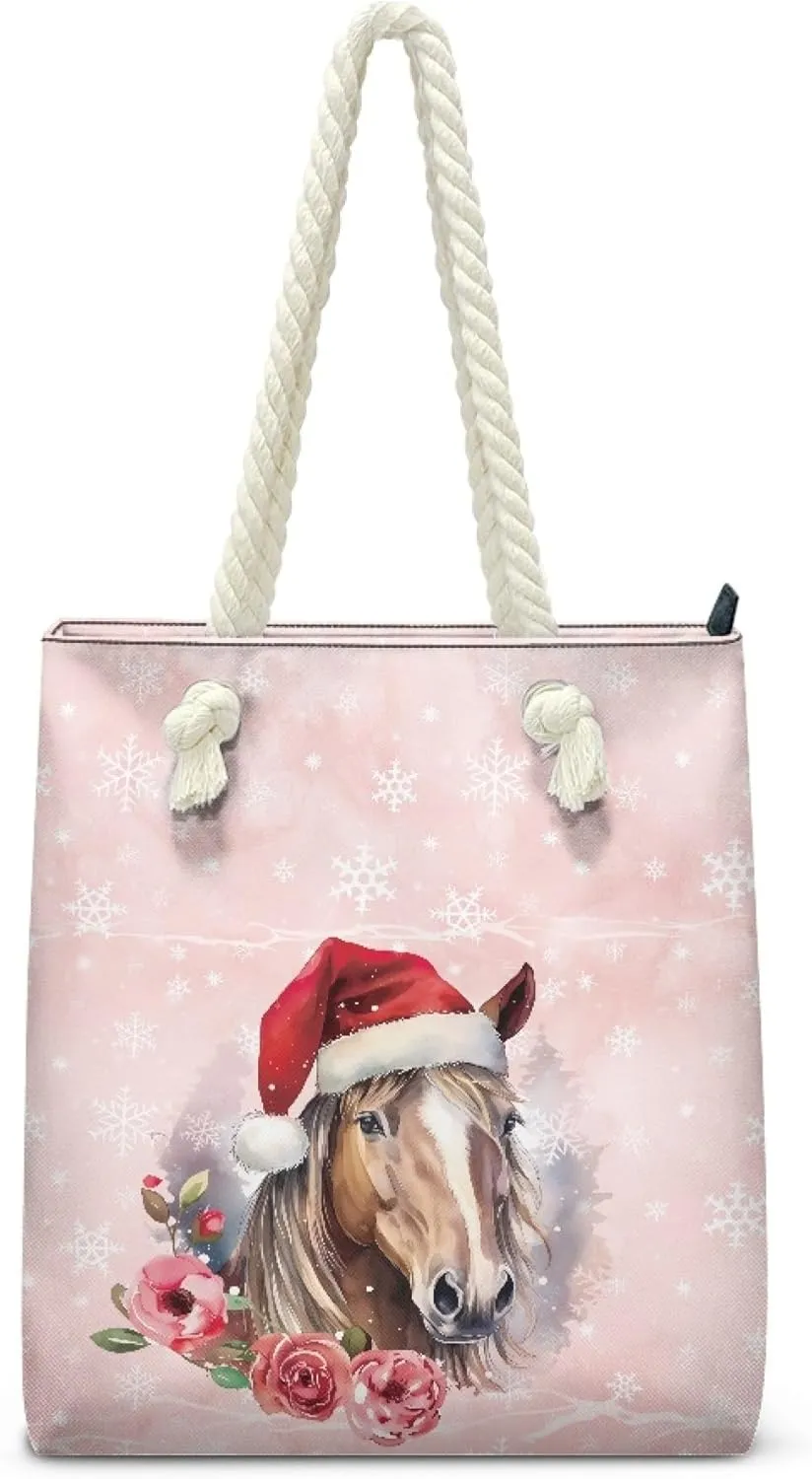 Reusable Grocery Bags Large Capacity Zipper Tote Bag Lightweight Beach Tote for Women