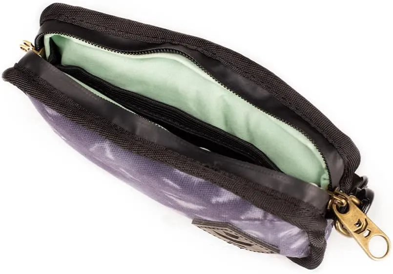 Revelry Gordito Small Padded Pouch| Multipurpose Lockable Travel Bag with Activated Charcol Lining| Waterproof & Lockable Bag| 6.5" x 4" x 2" (Tie-Dye Blue)