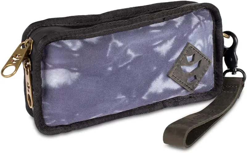 Revelry Gordito Small Padded Pouch| Multipurpose Lockable Travel Bag with Activated Charcol Lining| Waterproof & Lockable Bag| 6.5" x 4" x 2" (Tie-Dye Blue)