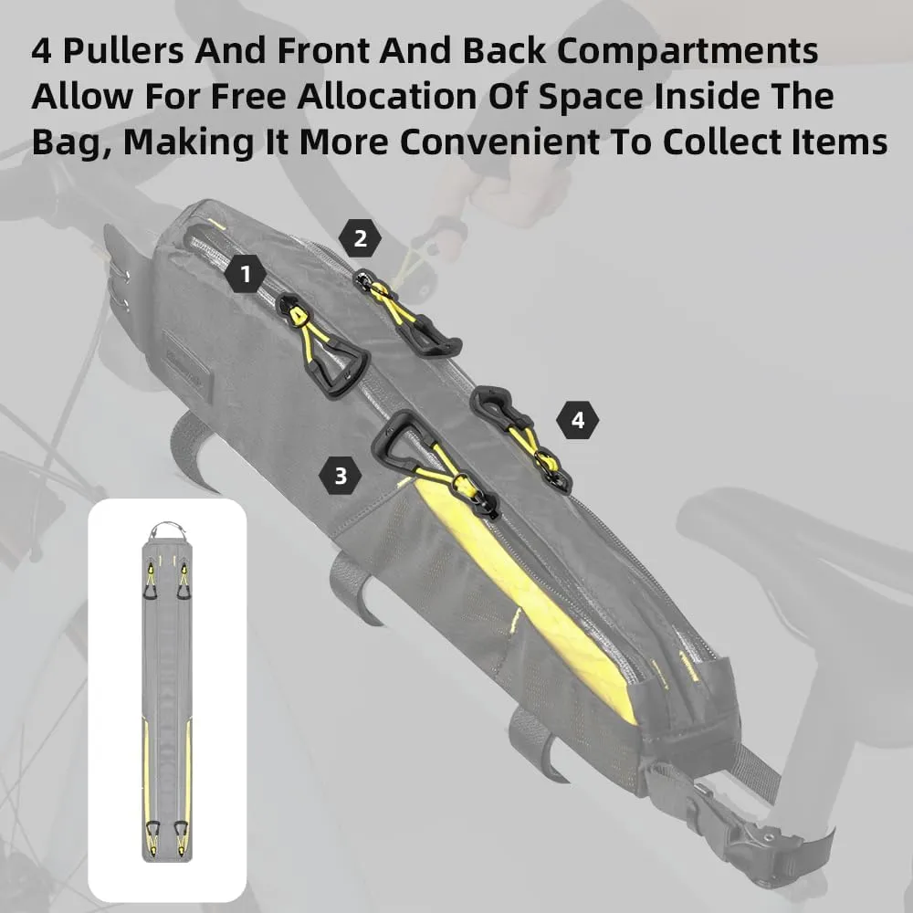 Rhinowalk Bicycle Top Tube Bag Bike Front Frame Bag Waterproof Extra Long Cycling Accessories Upper Pipe Nylon Pouch Pack for Mountain Road Bike