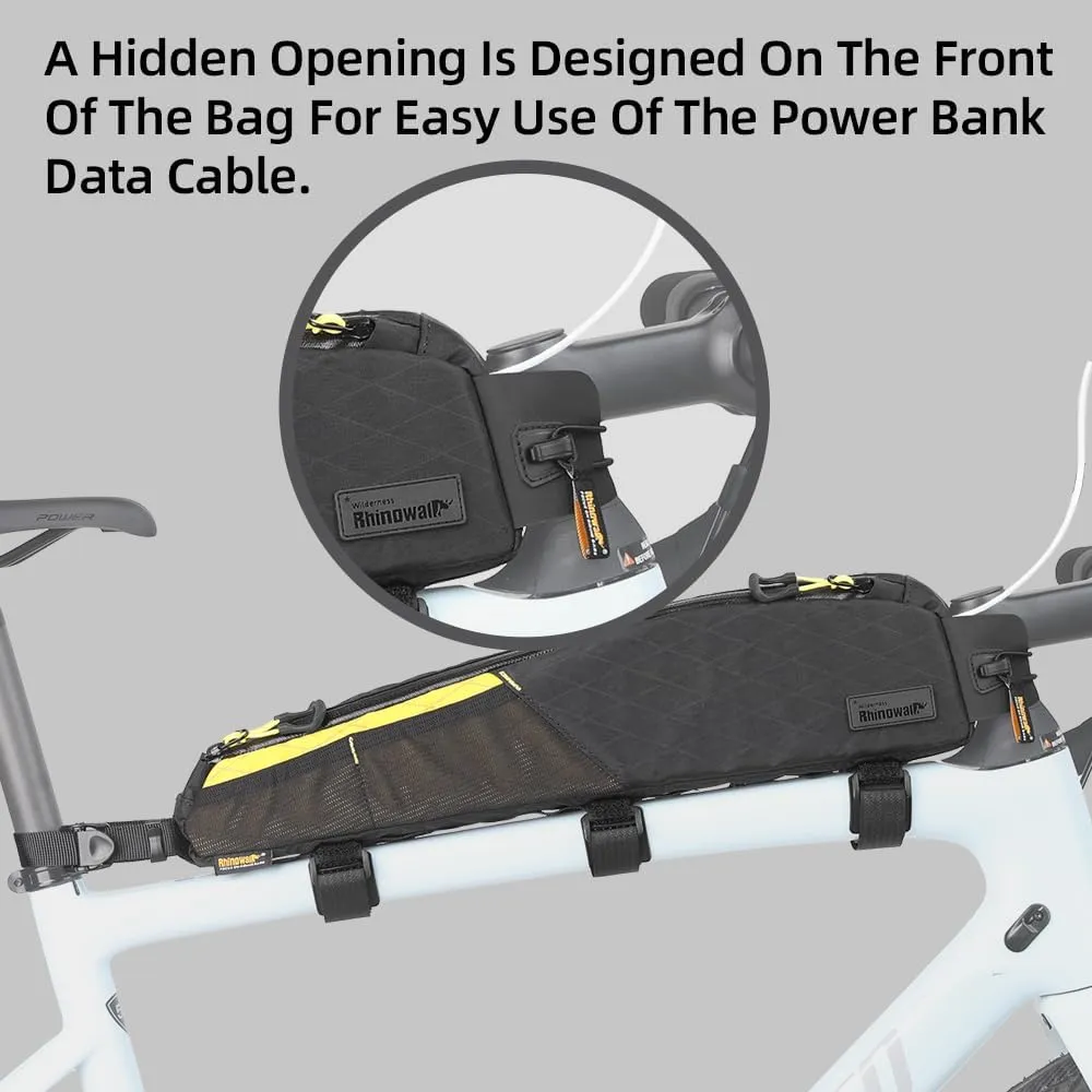 Rhinowalk Bicycle Top Tube Bag Bike Front Frame Bag Waterproof Extra Long Cycling Accessories Upper Pipe Nylon Pouch Pack for Mountain Road Bike