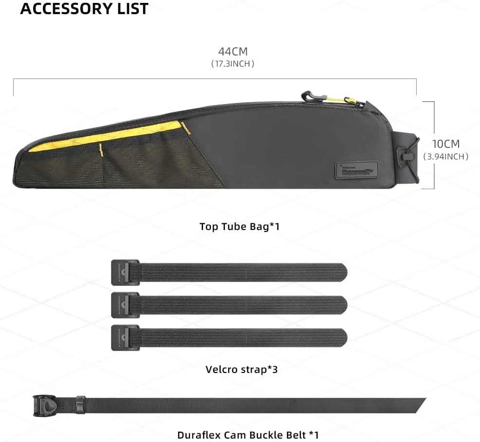 Rhinowalk Bicycle Top Tube Bag Bike Front Frame Bag Waterproof Extra Long Cycling Accessories Upper Pipe Nylon Pouch Pack for Mountain Road Bike