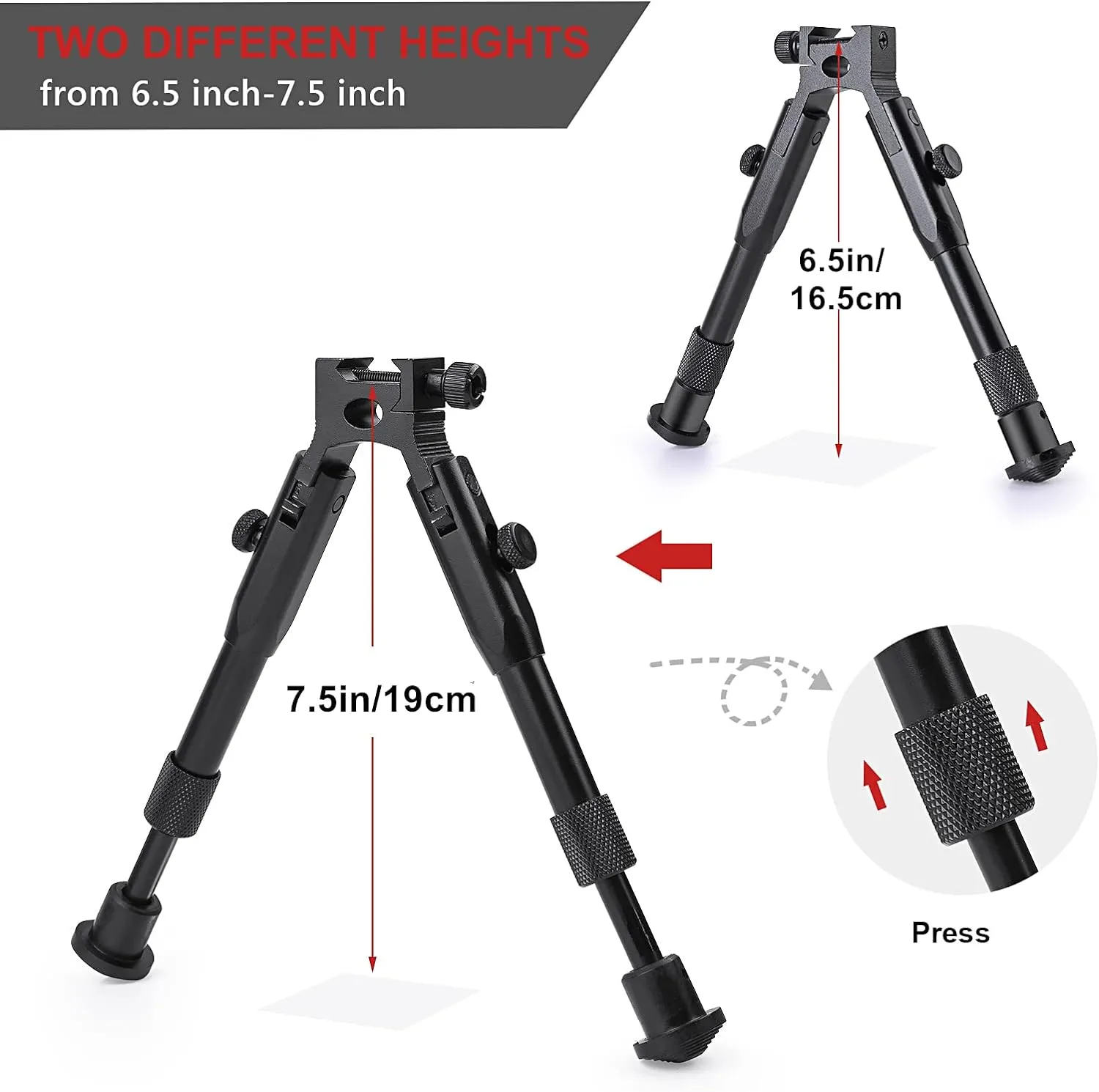 Rifle Bipod, Universal Foldable Lightweight Bipod for Hunting and Shooting
