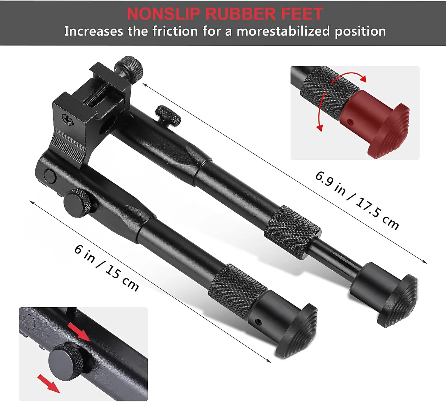 Rifle Bipod, Universal Foldable Lightweight Bipod for Hunting and Shooting