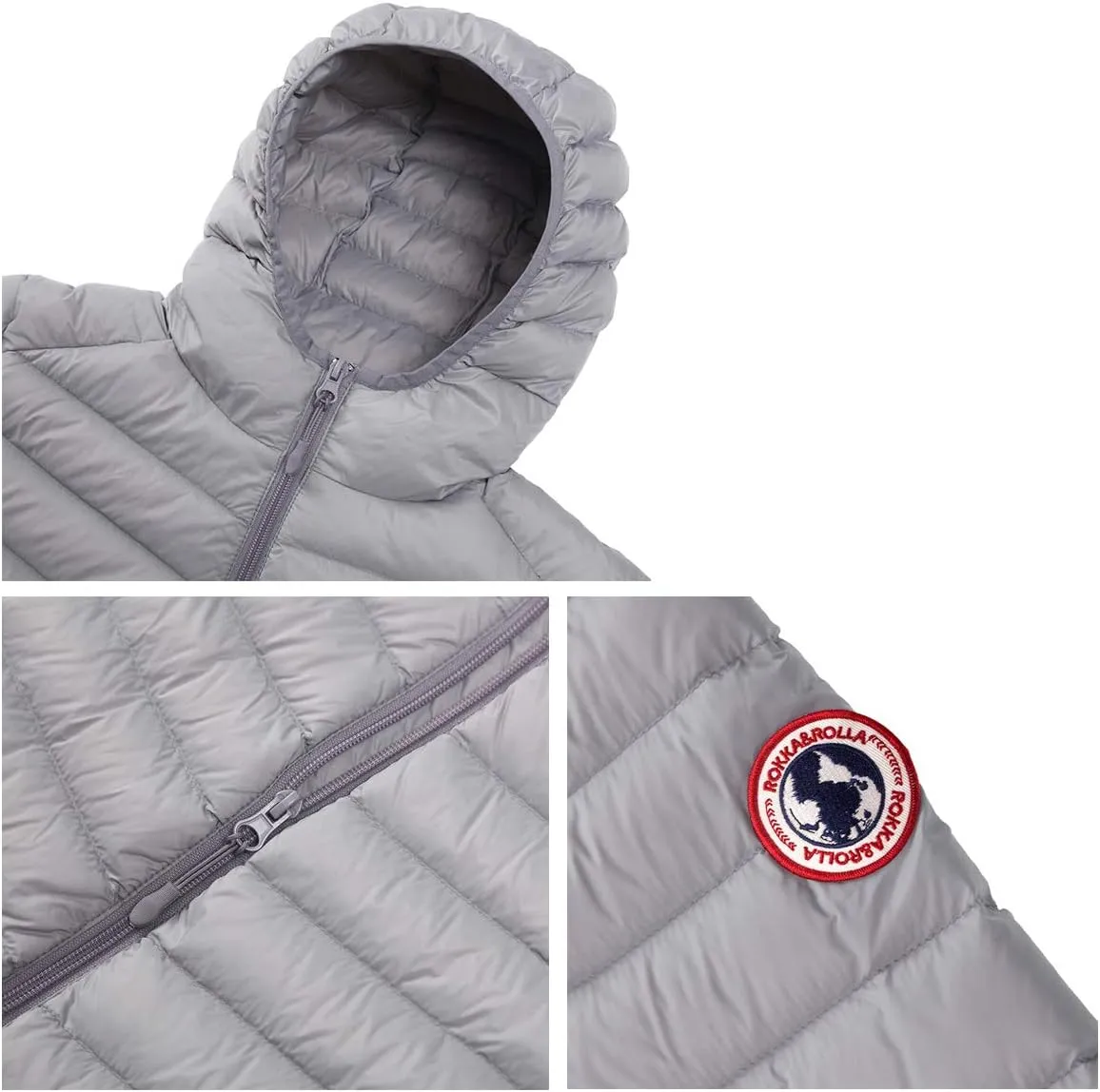 Rokka&Rolla Women's Lightweight Packable Down Puffer Jacket Coat