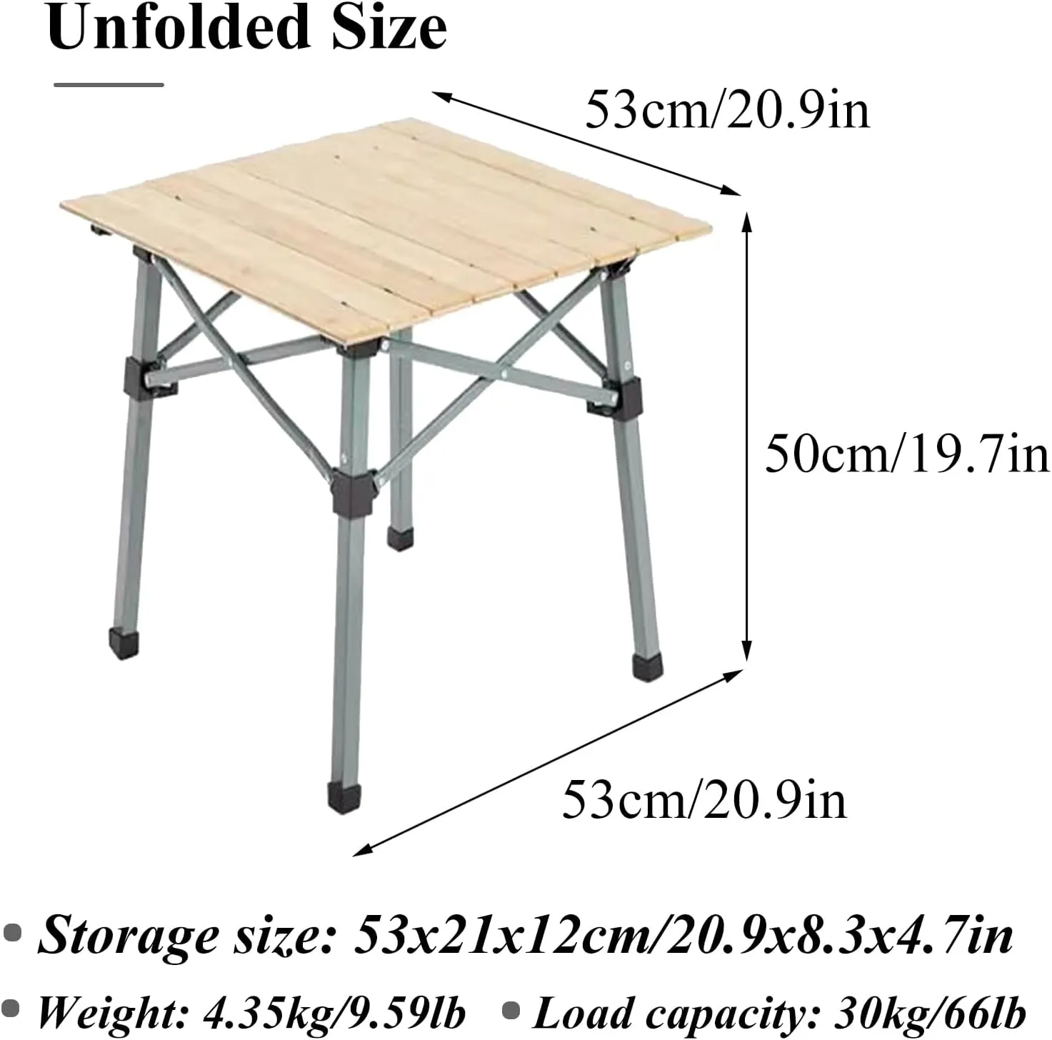 Roll Up Camping Table Portable Picnic Table Ultralight Camping Table Folding Table Legs with Carry Bag for Camping Hiking