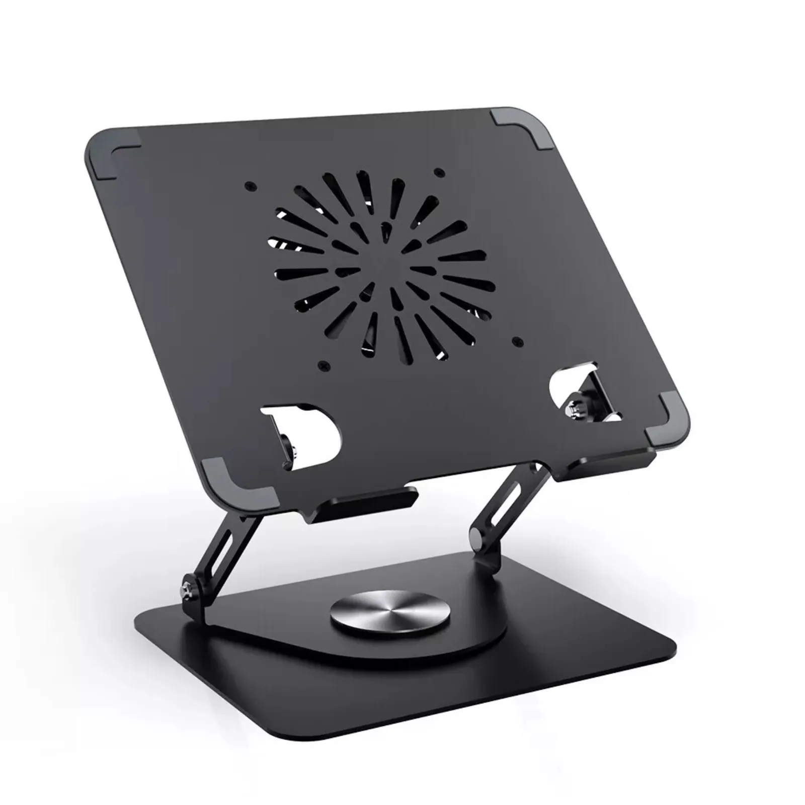 Rotating Bracket with Cooling Fan Foldable Laptop Stand Ergonomic Riser 360°