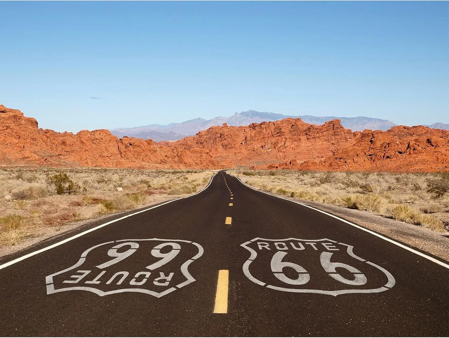 Route 66 Background National Scenic Desert Byway Road Backdrop for Road Trip Party Backdrop Travel Theme Birthday Banner Men Kids Photo-Shoot Artistic Portrait Props Background 10x6.5ft